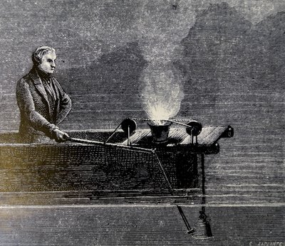 Experiment om de snelheid van geluid in water te meten, 1873 door Armand Guilleminot